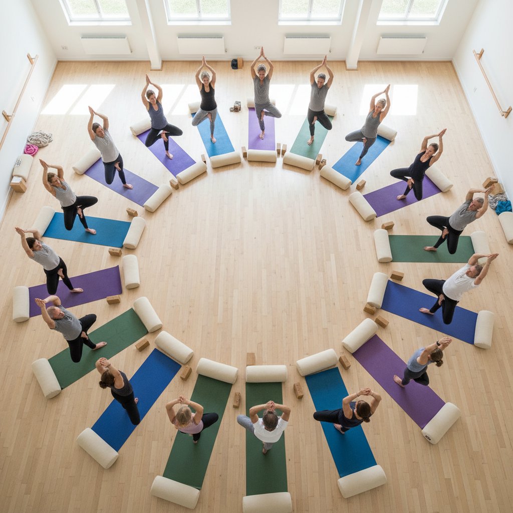 Yoga practice at Wotaxi studio