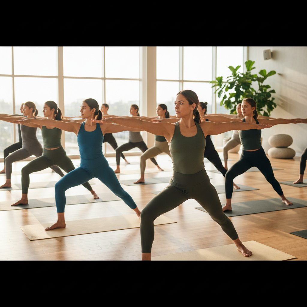 Group yoga class session at Wotaxi studio in Singapore with participants practicing together